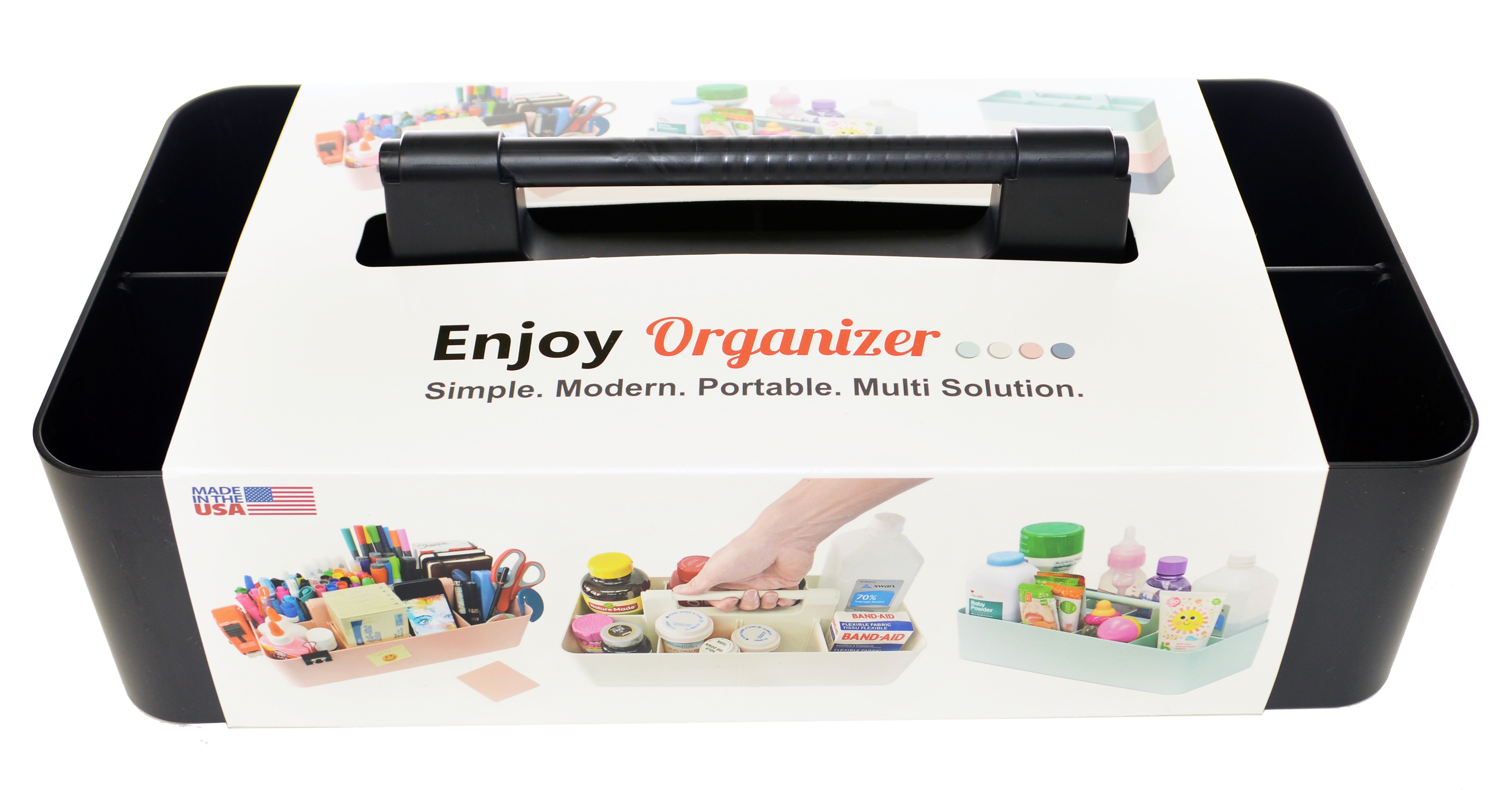 Enjoy Organizer Makeup Caddy Organizer Multipurpose Portable Stackable Plastic Storage Basket Made In USA