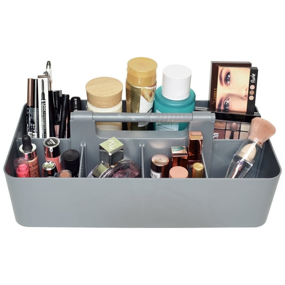 Enjoy Organizer Plastic Makeup Organizer with 8 Compartments, Gray Made In USA