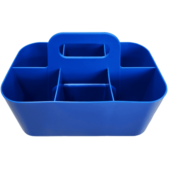 Enjoy Organizer Stackable and Portable Simple 6-Compartment Caddy - Blue Plastic