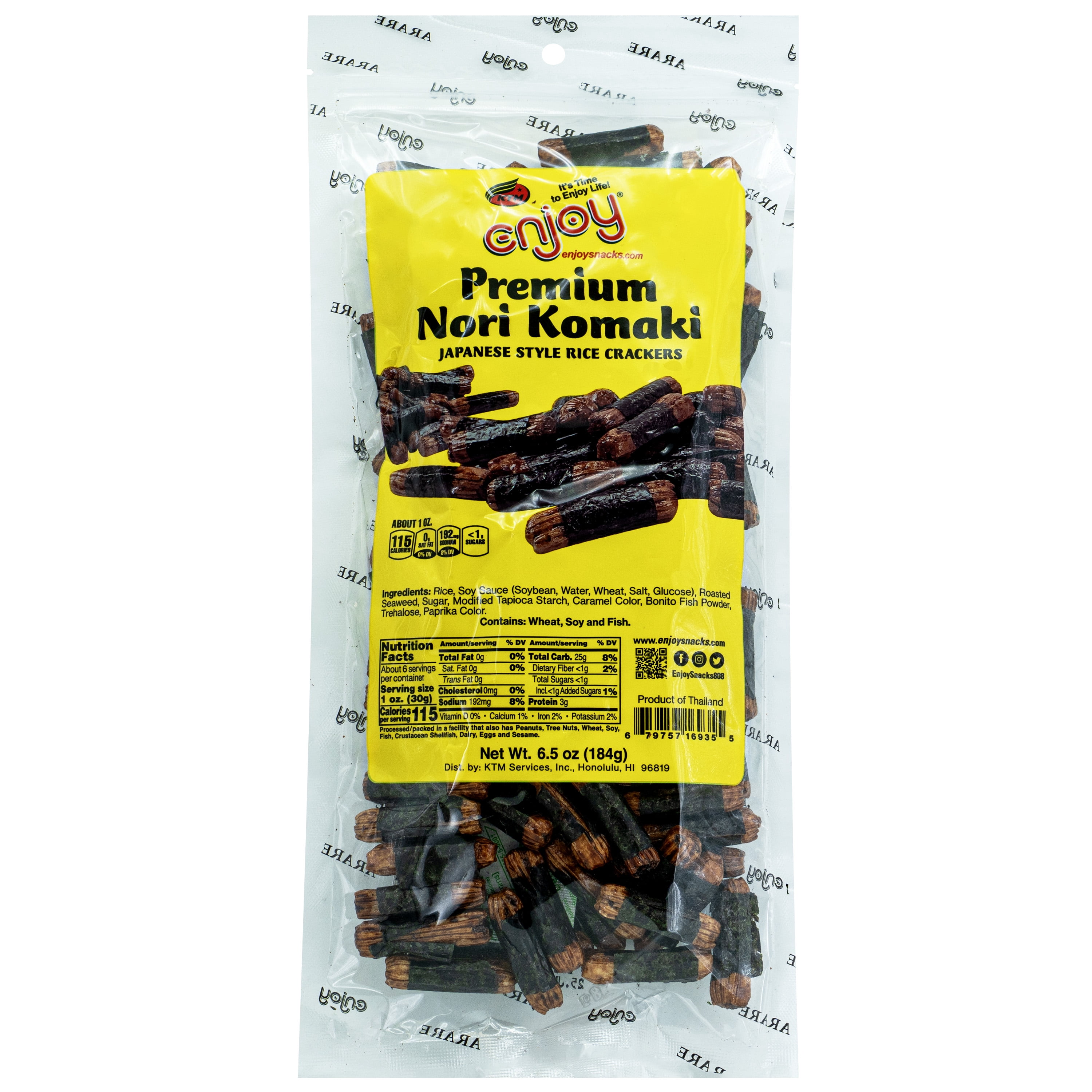 ☆Ñori☆ Enjoy Premium Nori Komaki (6.5 oz), Resealable Bag, Rice Cracker