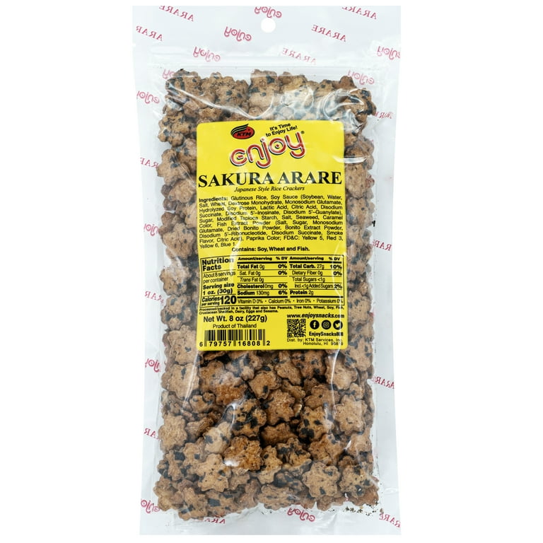 Enjoy Japanese Sakura Arare Shoyu Flavored Rice Crackers (8 oz