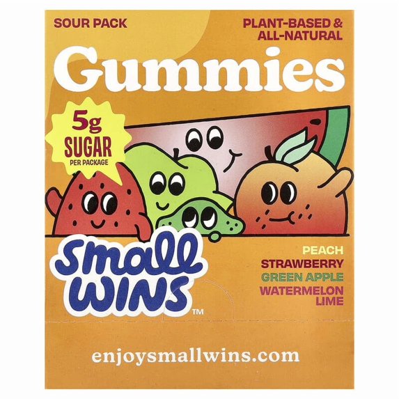 Enjoy Small Wins, Gummies, Sour Pack, Peach, Strawberry, Green Apple, Watermelon-Lime, 6 Packs, 1.8 oz Pack of 4