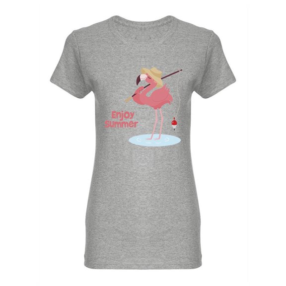 Enjoy Summer Flamingo Shaped T-Shirt Women -Image by Shutterstock, Female XX-Large