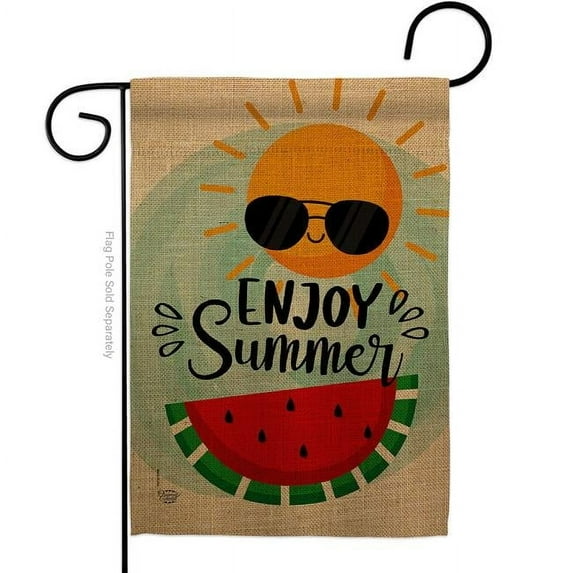 Enjoy Summer Summertime Fun & Sun 13 x 18.5 in. Double-Sided Decorative Vertical Garden Flags for House Decoration Banner Yard Gift
