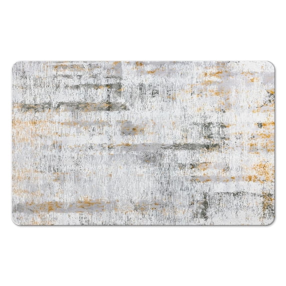 Enjoy Supreme Comfort with our Modern Abstract Gray Runner Rug: 20x32 inch, Soft, Non-Slip, Low Pile, Machine Washable, Ideal for Bathroom, Kitchen