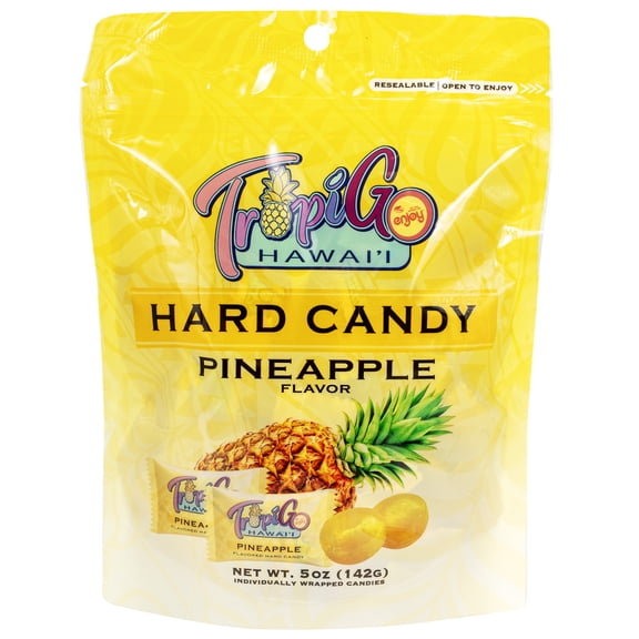 Enjoy TGH Pineapple Hard Candy (5 oz), Resealable Bag, Hard Candy, Contains No Allergens