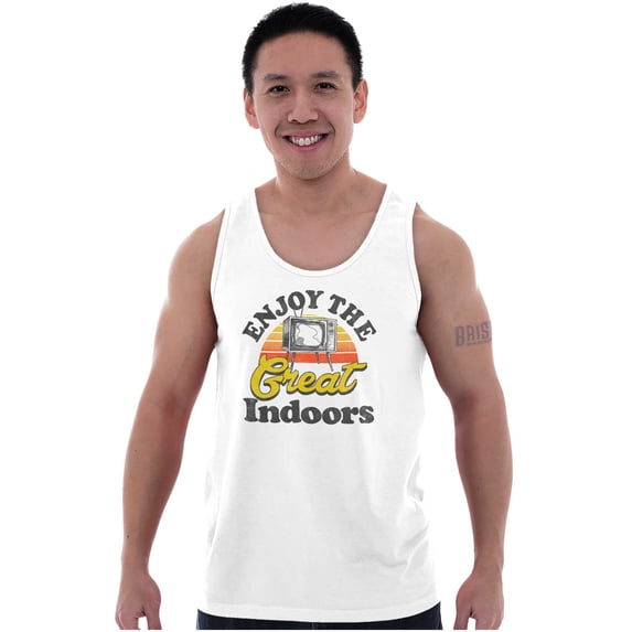 Enjoy The Great Indoors Vintage TV Tank Top T Shirts Men Women Brisco Brands S