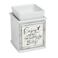 thumbnail image 1 of Enjoy The Little Things Ceramic Slate Grey Interchangeable Photo Frame Candle Wax Oil Warmer, 1 of 6
