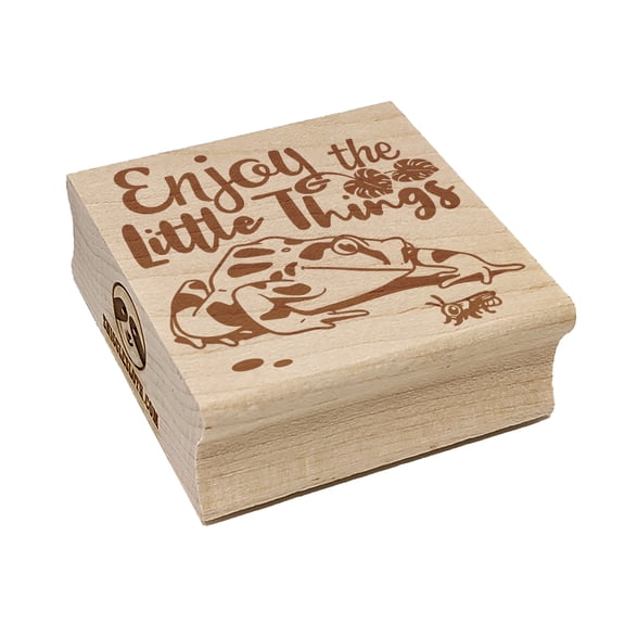 Enjoy The Little Things Frog Square Rubber Stamp Stamping Scrapbooking Crafting - Large 2.75in