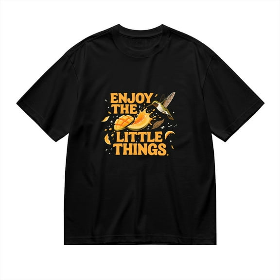 Enjoy The Little Things, Mango Hummingbird Print, Vintage T Shirt, Cotton T-Shirt for Men, 23554180,L