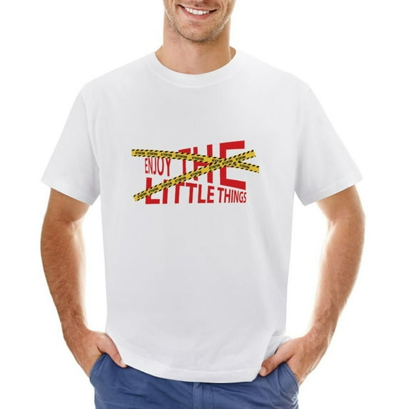 Enjoy The Little Things Men’s T-Shirt 100% Cotton Casual Short Sleeve Tops Gift Tee White M