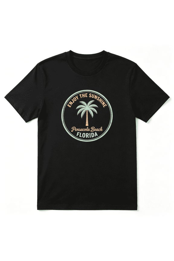 Enjoy The Sunshine Pensacola Beach Florida Cool Graphic Tee For Men And Women, Outdoor Witty Cotton Short Sleeves T-Shirt
