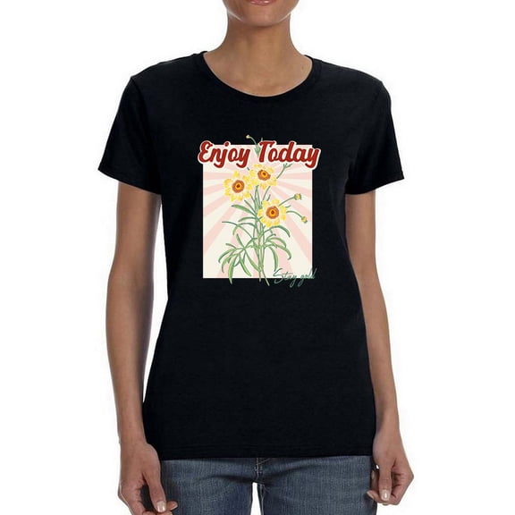 Enjoy Today Sunflowers Shaped T-Shirt Women -Image by Shutterstock, Female 3X-Large