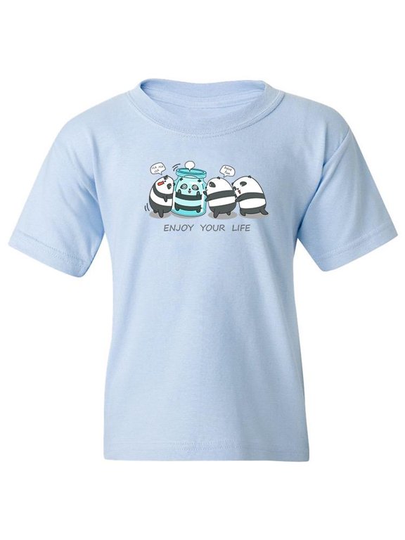 Enjoy Your Life Panda T-Shirt Juniors -Image by Shutterstock, Small