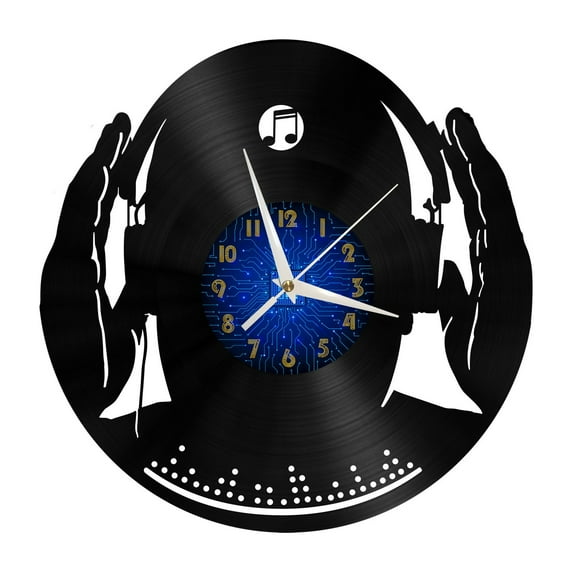 Enjoy music Vinyl Record Wall Clock for Kitchen Wall Decor Wall Art Gift for Lover Gift Idea for a Best Friend(B)(B)