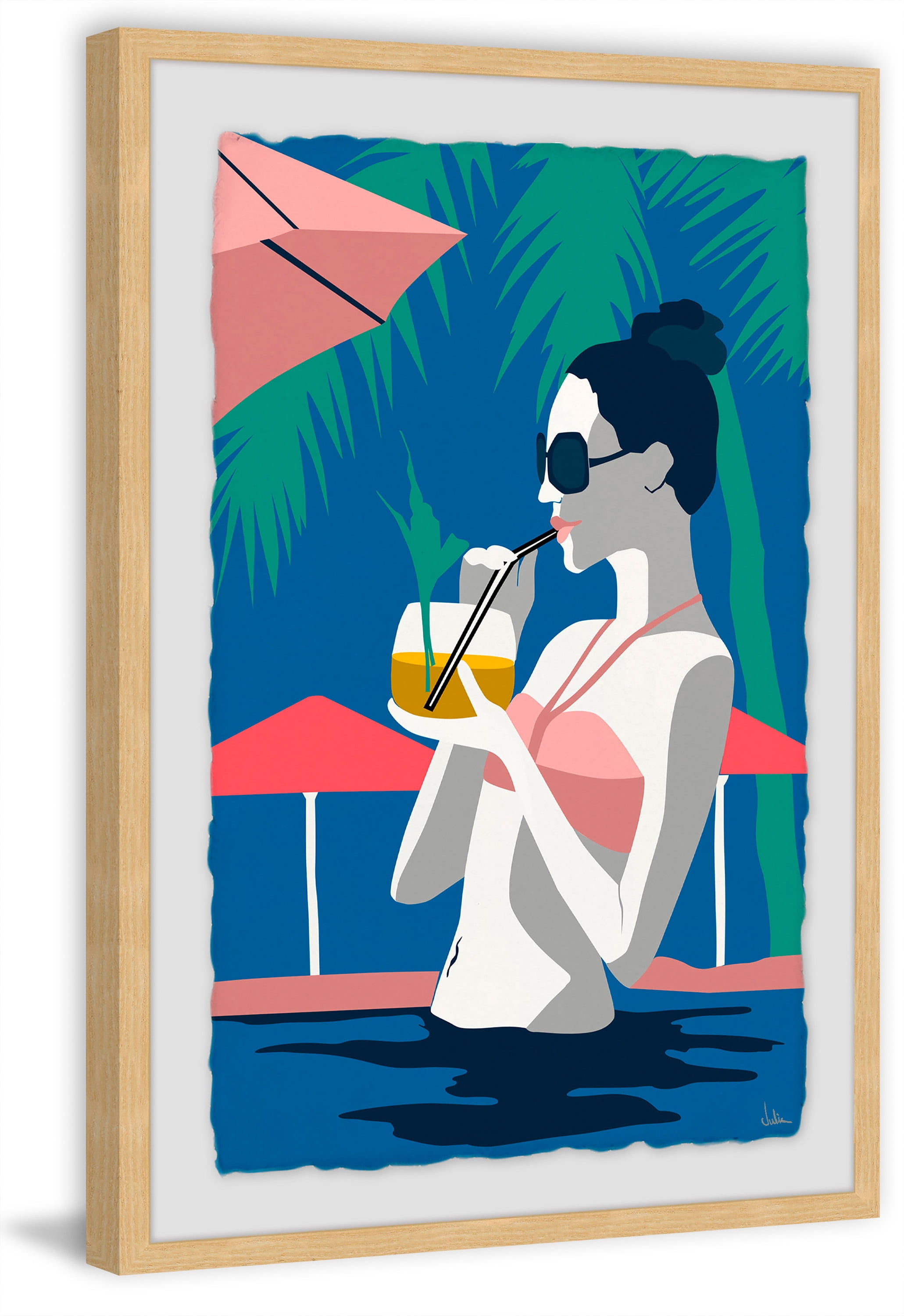 Enjoy the Cocktails Framed Painting Print