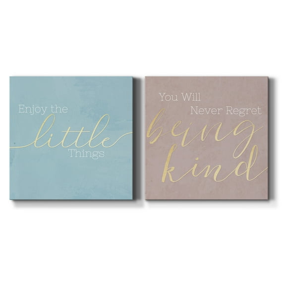 Enjoy the Little Things - Premium Gallery Wrapped Canvas - Ready to Hang Set of 2 - 24 x 24 Each