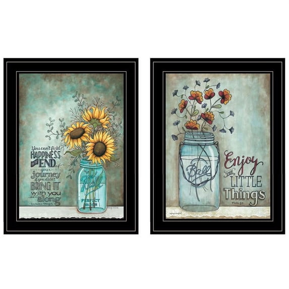 TrendyDecor4U 2-Piece Enjoy The Little Things Happiness Wall Art V586-704G