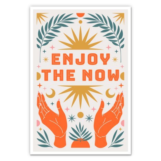 Enjoy the Now Boho Cute - 12" Vinyl Sticker Waterproof Decal