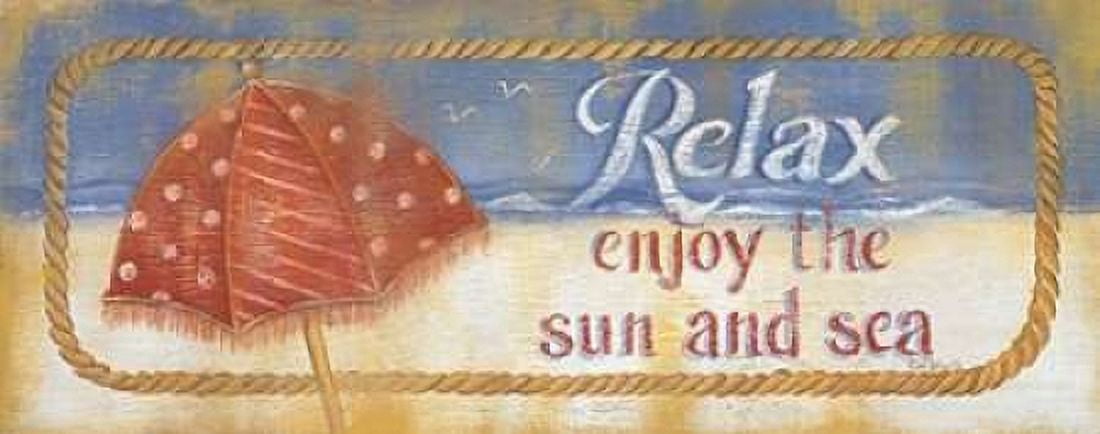Enjoy the Sand and Sea Canvas Art - Kim Lewis (10 x 20)