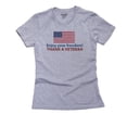 thumbnail image 1 of Enjoy your freedom! Thank A Veteran Troop Support Women's Cotton Grey T-Shirt, 1 of 2