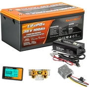 Enjoybot 36V 100Ah LiFePO4 Lithium Golf Cart 3840Wh Battery Conversion Kit, Built in 100A BMS and Bluetooth, Low Temperature Protection and Peak Current 500A, 10 Years Lifetime with 6000+ Cycles