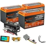 Enjoybot 36V 100Ah LiFePO4 Lithium Golf Cart Battery Conversion Kit, 3 X 12V 100Ah Group 31 LiFePO4 Battery with 1280Wh, Built-in 100A BMS with Low Temperature Cut-Off Function,  Peak current of 350A