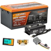 Enjoybot 48V 100Ah LiFePO4 Lithium Golf Cart Battery Conversion Kit, Built-in 100A BMS and Bluetooth, Low Temperature Cut-Off Function and Peak Current 500A, 10 Years Lifetime with 6000+ Cycles