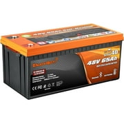 Enjoybot 48V 65Ah LiFePO4 Lithium Battery  with Bluetooth & Self-Heating, Built-in 120A BMS and 3328Wh, 6000+ Cycles 10-Year Lifetime, Peak Current 500A Perfect for Golf Cart, RV, Solar Lawn Mower
