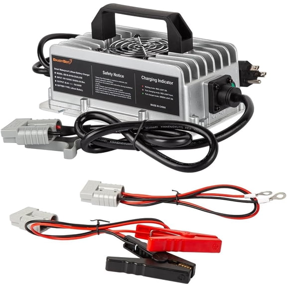 Enjoybot 58.4V 10A LiFePO4 Lithium Golf Cart Battery Charger Waterproof with 0V Smart Charge Function, Mountable Dual-Purpose AC-DC Smart Charger for 48V LiFePO4 Lithium-Iron Deep Cycle Batteries