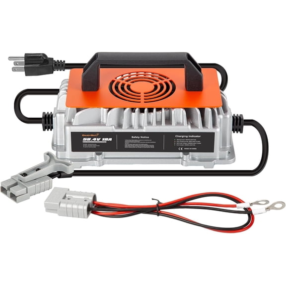 Enjoybot 58.4V 18A LiFePO4 Lithium Battery Charger with 0V Smart Charge Function, Mountable and IP65 Waterproof AC-DC Smart Charger for 48V LiFePO4 Lithium Golf Cart Battery