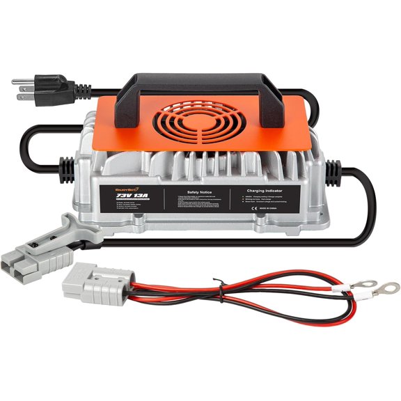 Enjoybot 73V 13A LiFePO4 Lithium Battery Charger with 0V Smart Charge Function, Mountable Dual-Purpose AC-DC Smart Charger for 60V LiFePO4 Lithium-Iron Deep Cycle Batteries