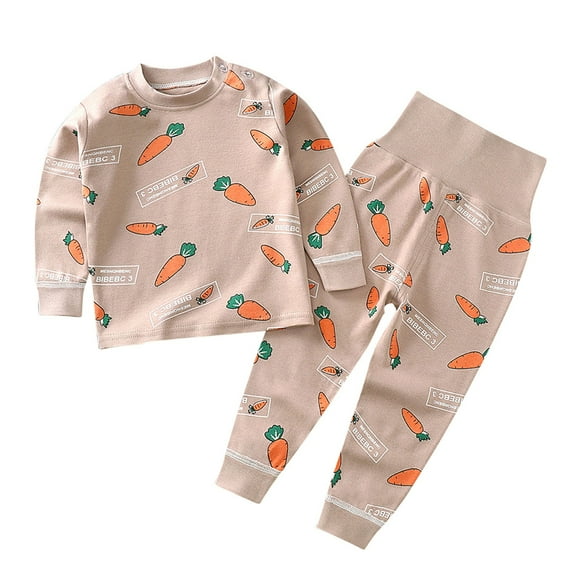 Enjoytime 0-8Y Unisex Baby Girl Clothes Long Sleeve Top with Pants Cute Cartoons Print Toddler Pajamas Fall Winter Baby Boy Clothes on Clearance