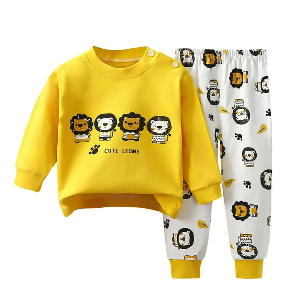 Enjoytime 1-8 Years Baby Girls' Clothing Unisex Animals Printed Newborn Girl Clothes Loungewear Sleepwear Baby Boy Gifts 2025