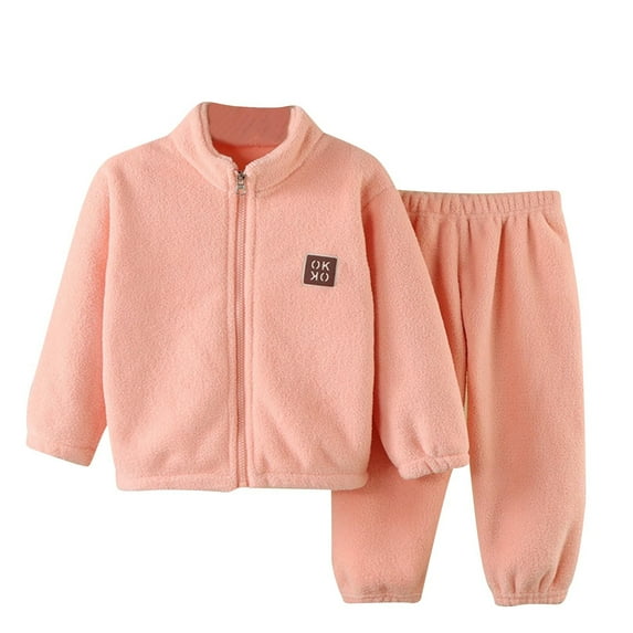Enjoytime 1-9Y Unisex Toddler Baby Clothes Winter Zipper Neck Long Sleeve Tops+ Pants Two Piece Solid Outfit Set 2025 Baby Gifts