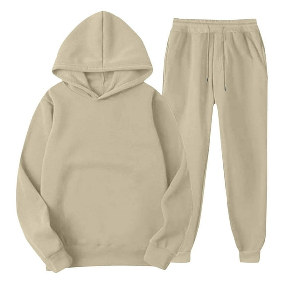 Enjoytime 2 Piece Sets for Women Fall Winter Long Sleeve Hoodies Sweatpants Outfits Solid Color Casual Sweatsuit Comfy Loungewear