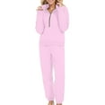 thumbnail image 1 of Enjoytime 2 Piece Sets for Women Solid Color Long Sleeve Zip Up Sweatshirt Sweatpants Outfits Casual Loose Sweat Suit Fall Winter Plus Size Clothes, 1 of 5
