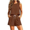 thumbnail image 1 of Enjoytime 2 Piece Sets for Women Summer Round Neck Sleeveless Tank Tops with Shorts Outfits Casual Travel Matching Set, 1 of 8