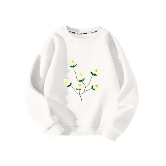 Enjoytime 3-13 Years Toddler Baby Girl Outfit Floral Printed Sweatshirt Crewneck Pullover Long Sleeve Shirt Fall Winter Baby Clothes 2024