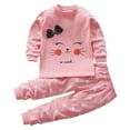thumbnail image 1 of Enjoytime 3 Months-7 Years Toddler Pajamas Cartoons Printed Long Sleeve Baby Girl Outfits Comfy Cute Newborn Girl Clothes, 1 of 3