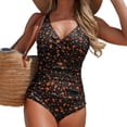 thumbnail image 1 of Enjoytime Bathing Suit for Women Vintage Printed Tummy Control One Piece Swimsuit Adjustable Straps Monokini Modest Swimwear, 1 of 6