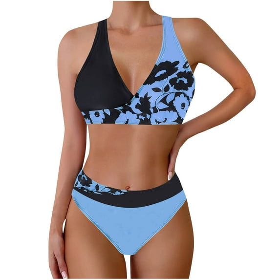 Enjoytime Bikini Sets for Women Cute Halter 2 Piece Bathing Suits for Women Modest Bikini Sets Plus Size Athletic Swimwear