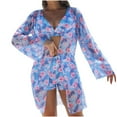 thumbnail image 1 of Enjoytime Bikini Sets for Women Floral Printed V Neck Tummy Control Bathing Suit with Cover Up Modest 3 Piece Swimsuit, 1 of 8
