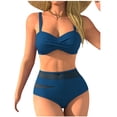thumbnail image 1 of Enjoytime Bikini Sets for Women Mesh Patchwork Adjustable Straps 2 Piece Bathing Suits Tummy Control Modest Womens Swimsuits, 1 of 4