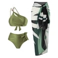 thumbnail image 1 of Enjoytime Bikini Sets for Women One Shoulder Tummy Control Swimsuit Modest 3 Piece Bathing Suits with Cover Up Wrap Skirt Sarong, 1 of 2