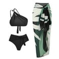 thumbnail image 1 of Enjoytime Bikini Sets for Women One Shoulder Tummy Control Swimsuit Modest 3 Piece Bathing Suits with Cover Up Wrap Skirt Sarong, 1 of 2