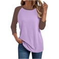 thumbnail image 1 of Enjoytime Blouses for Women Casual Patchwork Round Neck 3/4 Sleeve Tops Fall Winter Fashion Business Work Plus Size Shirts Pink XXXXXL, 1 of 4