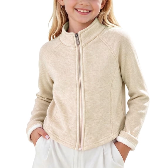 Enjoytime Boys Girls Jacket Long Sleeve Full Zip Up Toddler Coats Fall Winter Comfy Solid Casual Outwear