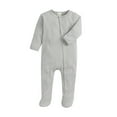thumbnail image 1 of Enjoytime Boys Girls Romper Solid Color Button Down Long Sleeve Footed Newborn Infant Bodysuit Cotton Soft Baby Unisex Jumpsuit, 1 of 2