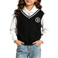 thumbnail image 1 of Enjoytime Boys Girls Sweatshirt Patchwork Collared Long Sleeve Pullover Tops Striped Layered Casual Kids Clothes, 1 of 6